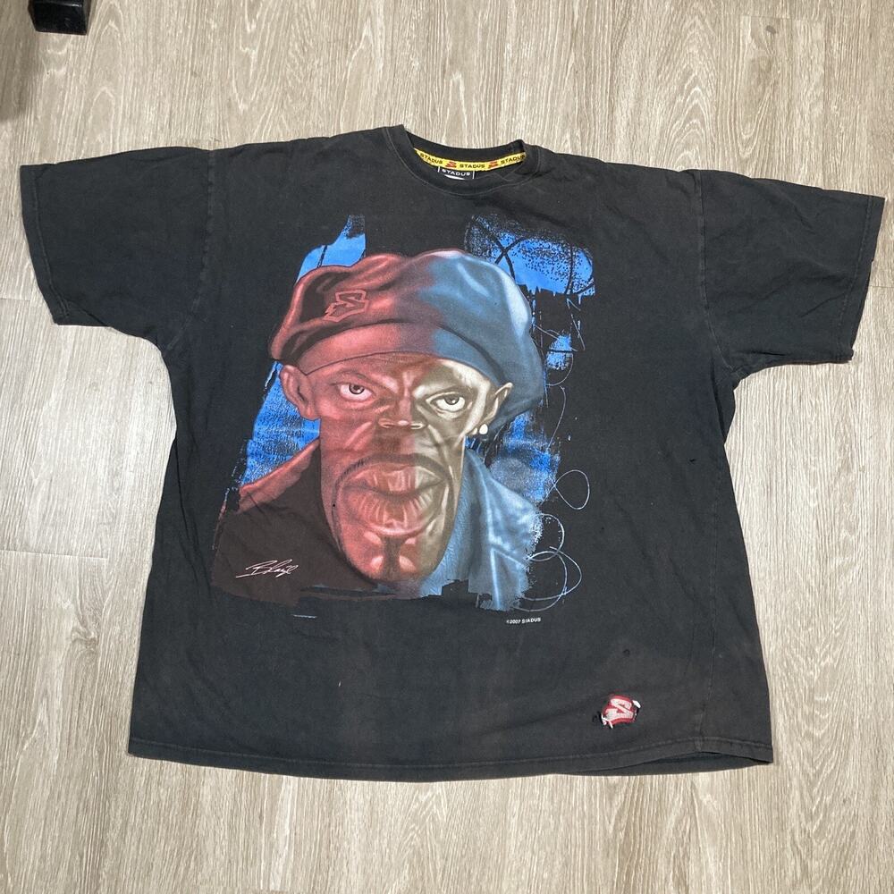 Samuel L Jackson Shirt 5XL 00s Y2k Distressed Psychedelic Trippy Tee